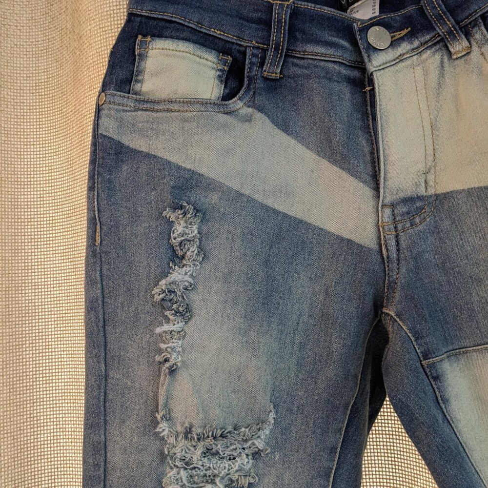 VENUS Patchwork Pattern Jeans, Distressed, 5 Pock… - image 11